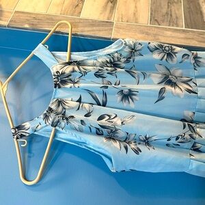 Blue summer dress with flowers